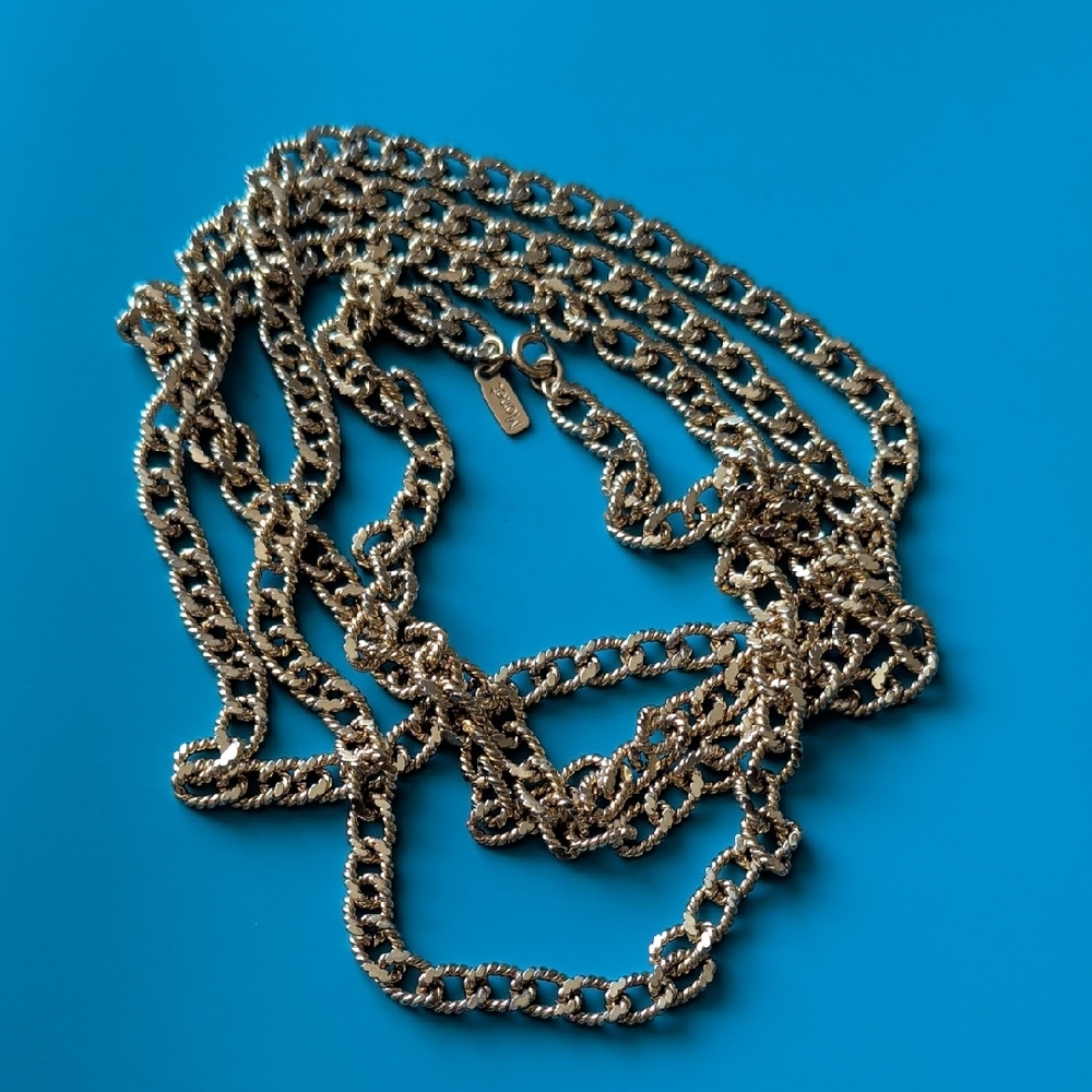 Monet Extra Long Gold Necklace